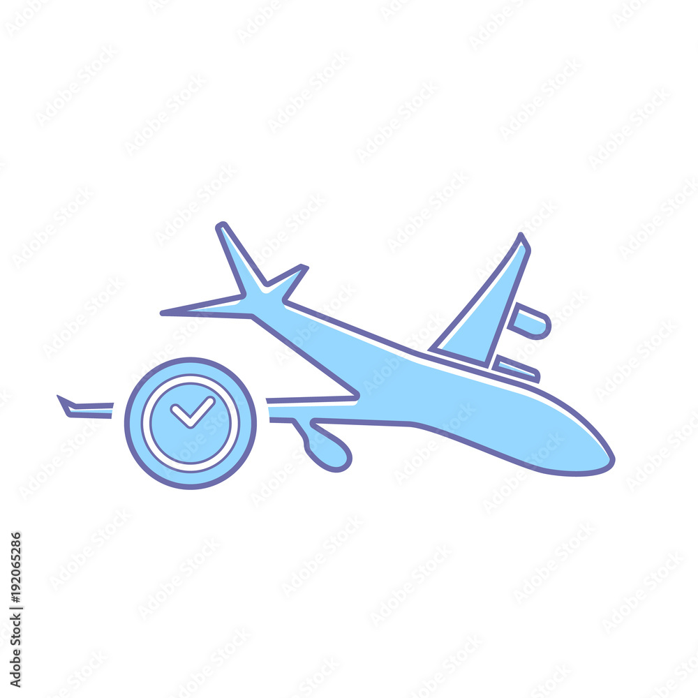 Airplane clock flight plane transport travel icon Airplane clock flight plane transport travel icon
