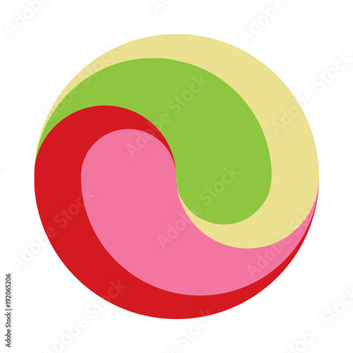 Design round vector logo template.Colorful ball pattern. You can use in the game, electronics, or creative design concepts Vector. © Rafael