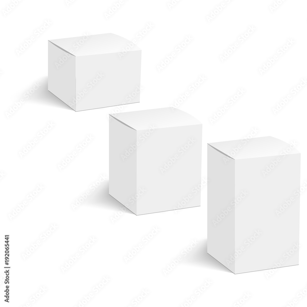 Blank of closed cardboard box with soft shadow. Cosmetic box. Vector Blank of closed cardboard box with soft shadow. Cosmetic box. Vector