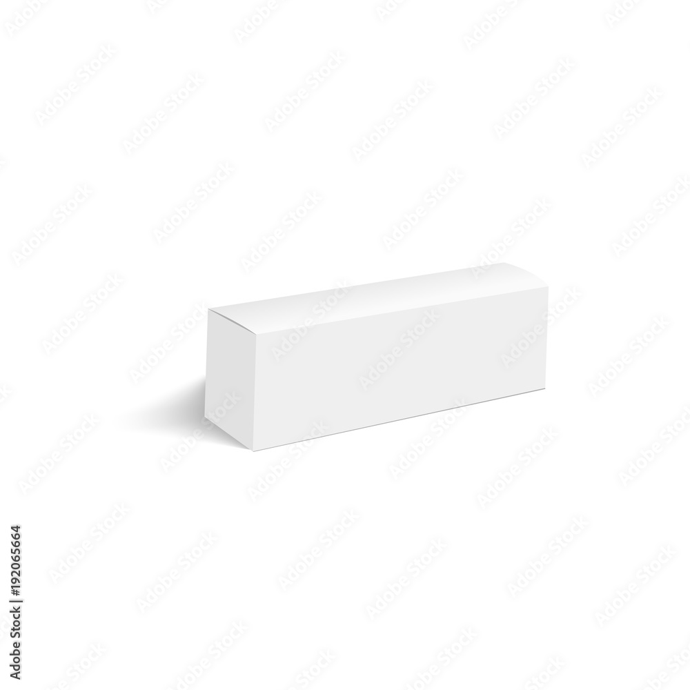 Blank of closed cardboard box with soft shadow. Cosmetic box. Vector Blank of closed cardboard box with soft shadow. Cosmetic box. Vector