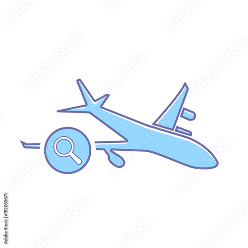 Airplane flight plane search transport travel icon