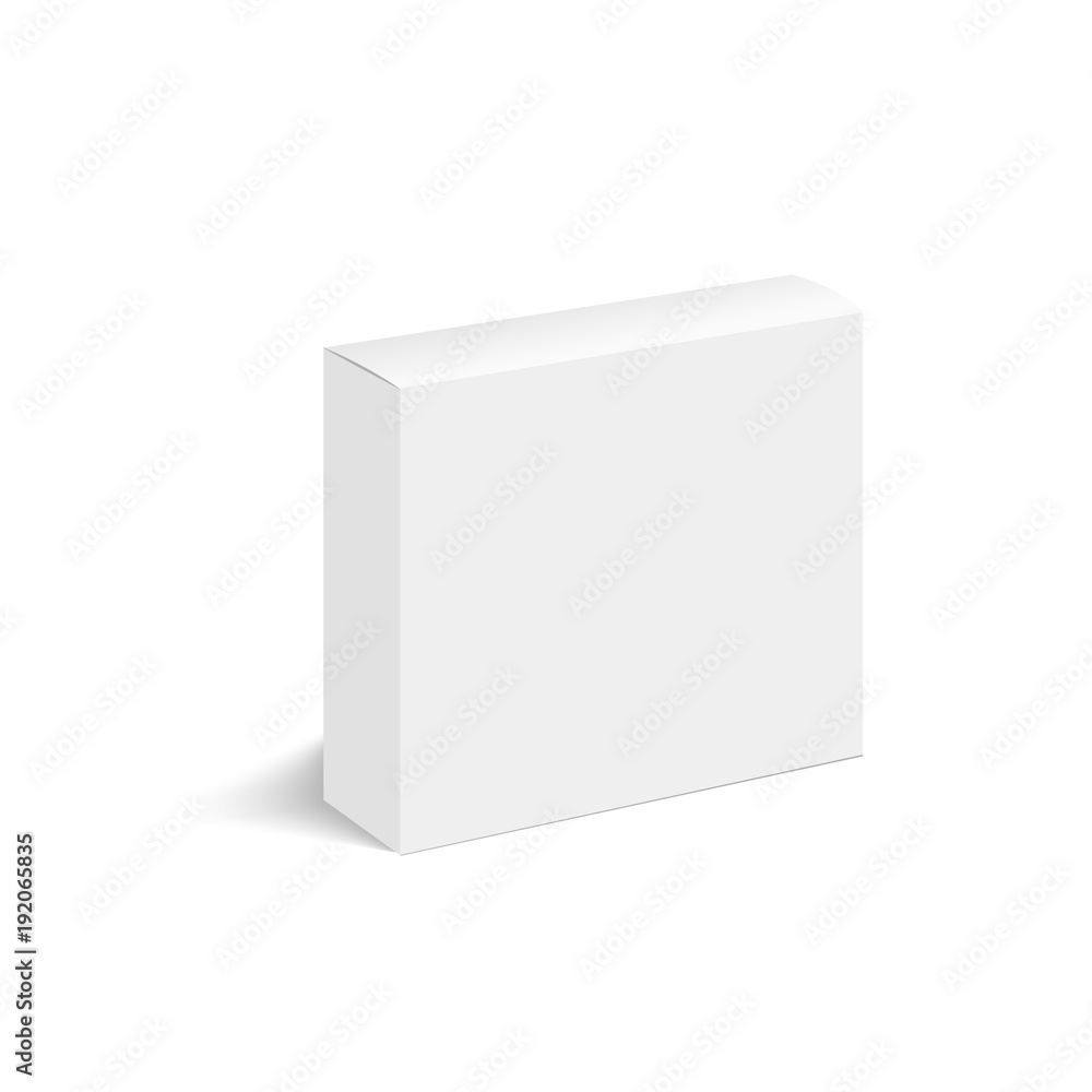 Blank of closed cardboard box with soft shadow. Cosmetic box. Vector Blank of closed cardboard box with soft shadow. Cosmetic box. Vector