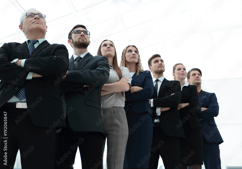 bottom view. successful business team standing together bottom view. successful business team standing together