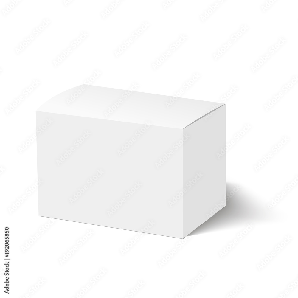 Blank of closed cardboard box with soft shadow. Cosmetic box. Vector Blank of closed cardboard box with soft shadow. Cosmetic box. Vector