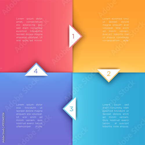 Square Steps 3d Background With Arrow Points 1 to 4 Vector