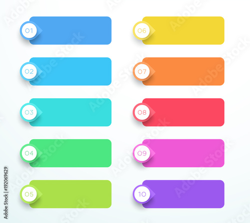 Vector Banners With Arrow Point Markers Number 1 to 10
