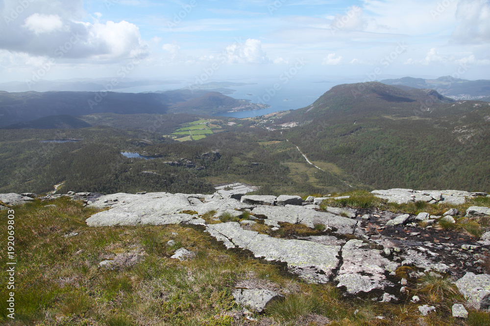 Scenic view from the mountain of Norway Scenic view from the mountain of Norway