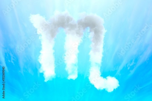 Astrology symbol in cloud material - Scorpio