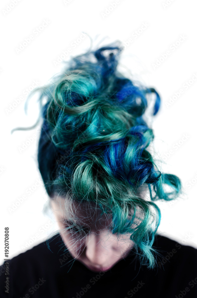 Naklejka premium Modern futuristic hairstyles