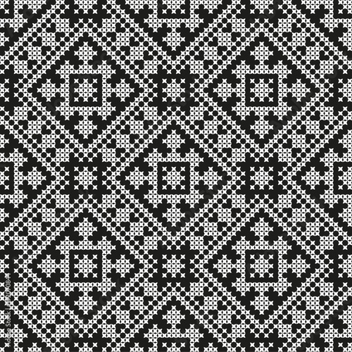 seamless embroidered national ornament vector
