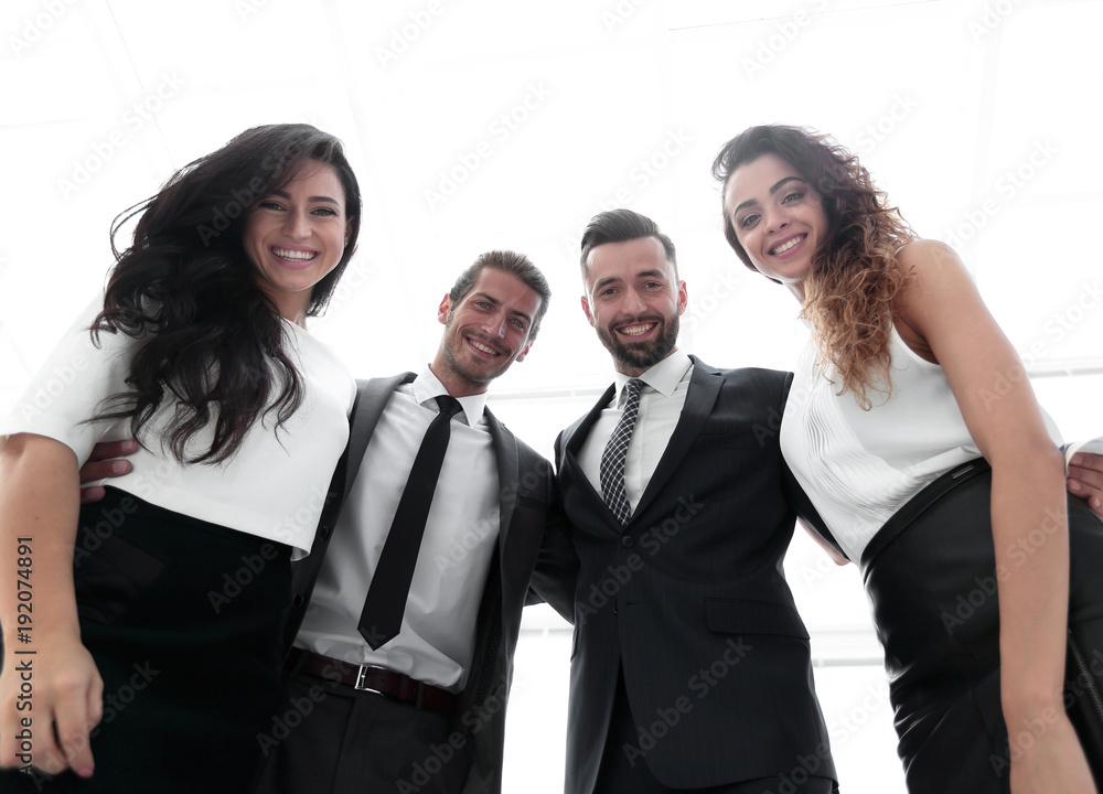 bottom view.group of successful business people. bottom view.group of successful business people.