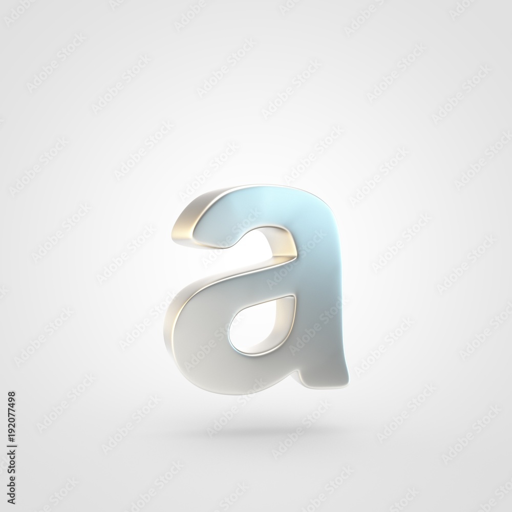 3D rendered silver letter A lowercase isolated on white background. 3D rendered silver letter A lowercase isolated on white background.