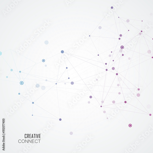 Abstract connection background with molecule structure. Science and network vector illustration