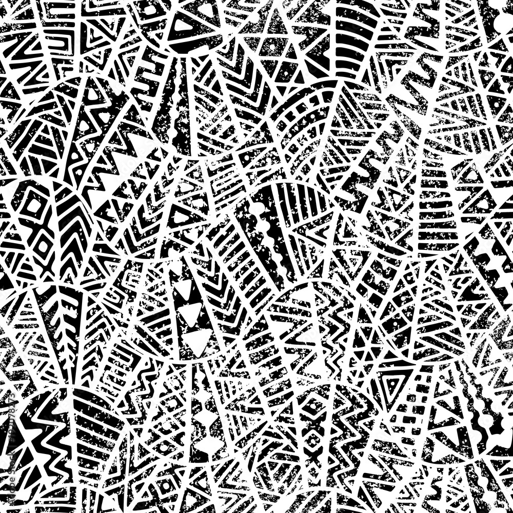 Grunge Texture Black And White Seamless