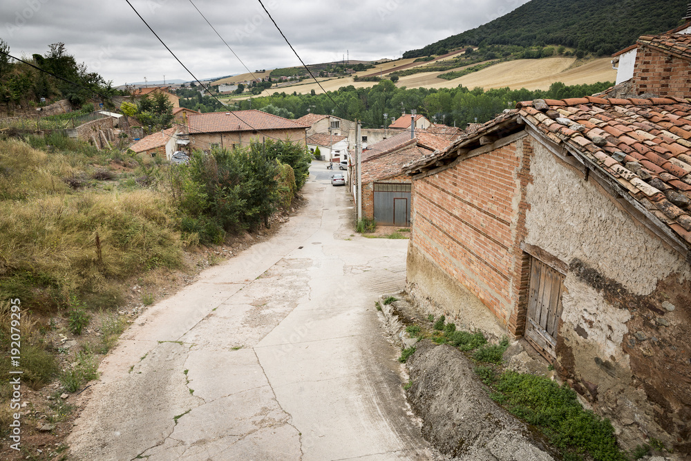 a view of San Millán de la Cogolla village, Province of La Rioja, Spain
