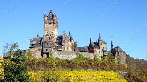 Hilltop castle in Cochem Germany on the Moselle River
