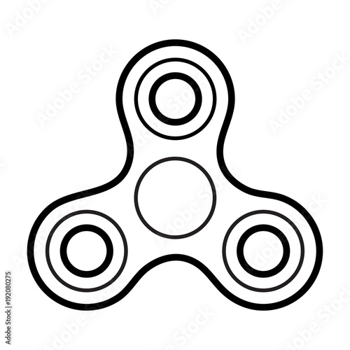 Hand fidget spinner, outline design. Vector illustration