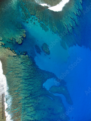 Wybrzeże wyspy Reunion, zdjęcie lotnicze