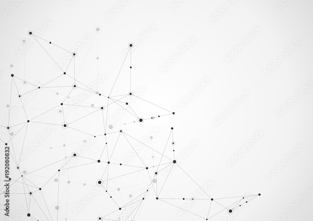 Abstract connecting dots and lines background.