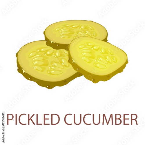 Pickled cucumber icon, isometric style