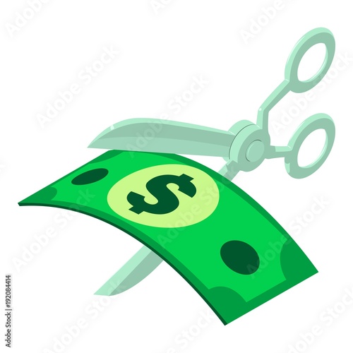 Cut money icon, isometric style