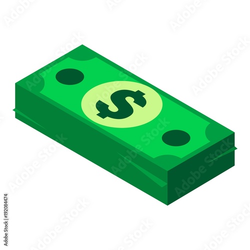 Money pack icon, isometric style