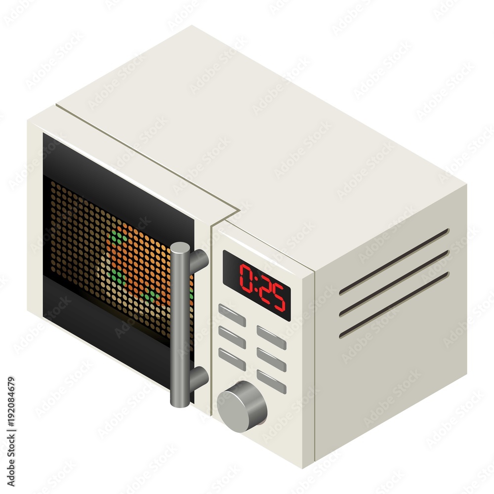 Microwave icon, isometric style Microwave icon, isometric style