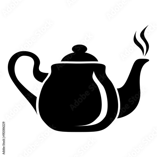 Porcelain teapot icon, simple style