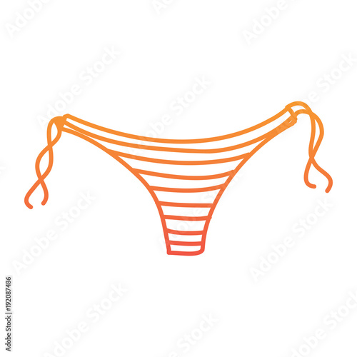 swimming panties underwear summer clothes fashion vector illustration degraded line color design