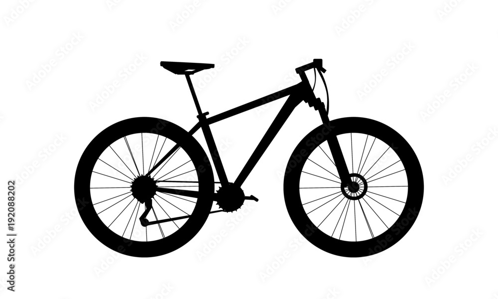 silhouette mountain bike vector - obrazy, fototapety, plakaty 