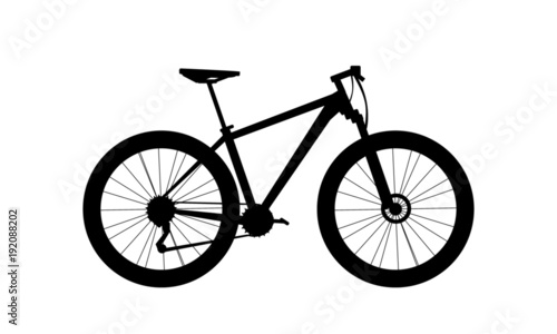 silhouette mountain bike vector photo