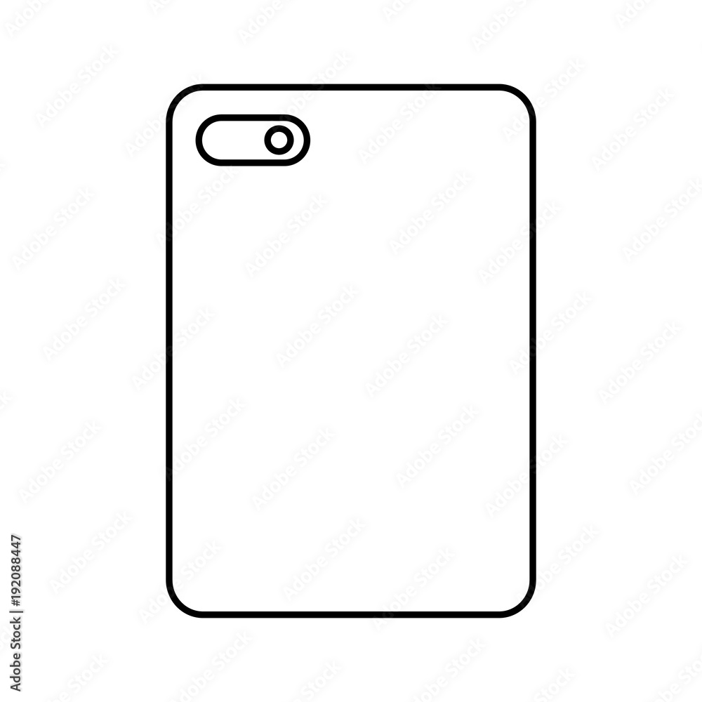 smartphone device gadget technology back view vector illustration outline image smartphone device gadget technology back view vector illustration outline image