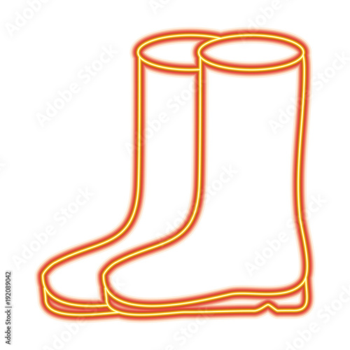 pair rubber boots clothes season fashion vector illustration