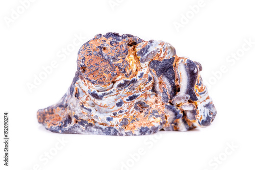 Macro mineral stone agate bud on white background