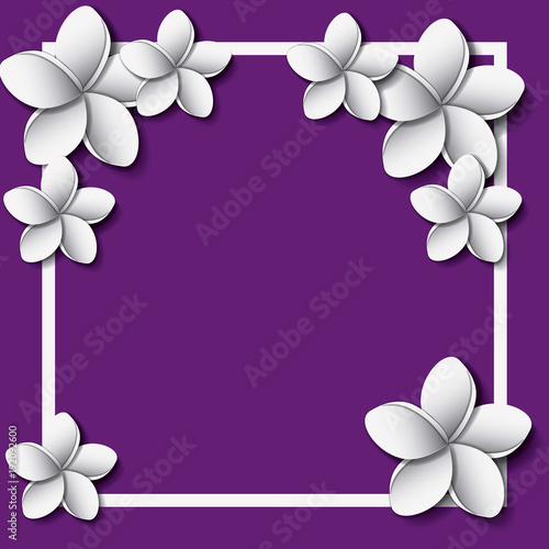 flower and leafs frame decoration vector illustration design