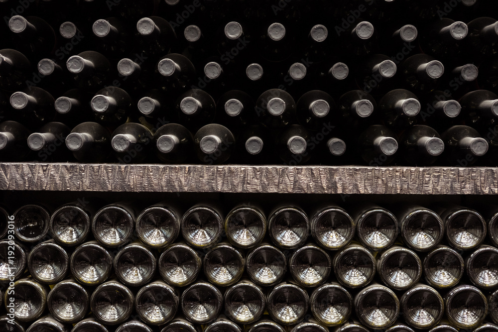 texture of wall made of wine bottles texture of wall made of wine bottles