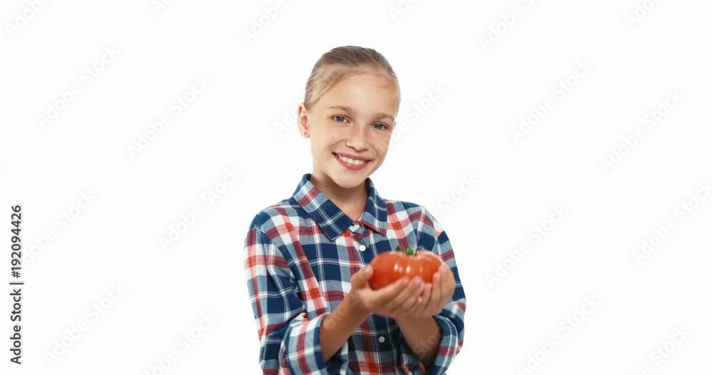Girl holds fresh vegetable in hands Girl holds fresh vegetable in hands