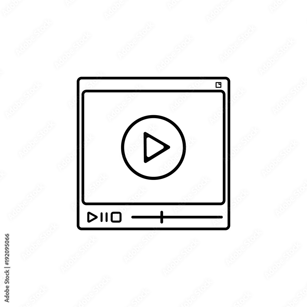 video player icon. Element of video player for mobile concept and web apps. Thin line icon for website design and development, app development. Premium icon video player icon. Element of video player for mobile concept and web apps. Thin line icon for website design and development, app development. Premium icon
