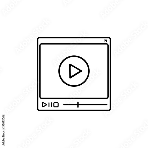 video player icon. Element of video player for mobile concept and web apps. Thin line icon for website design and development, app development. Premium icon