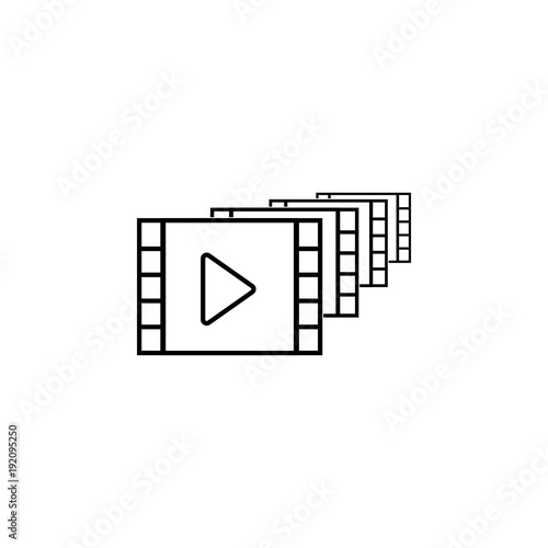 video frames in a tape icon. Element of video player for mobile concept and web apps. Thin line icon for website design and development, app development. Premium icon