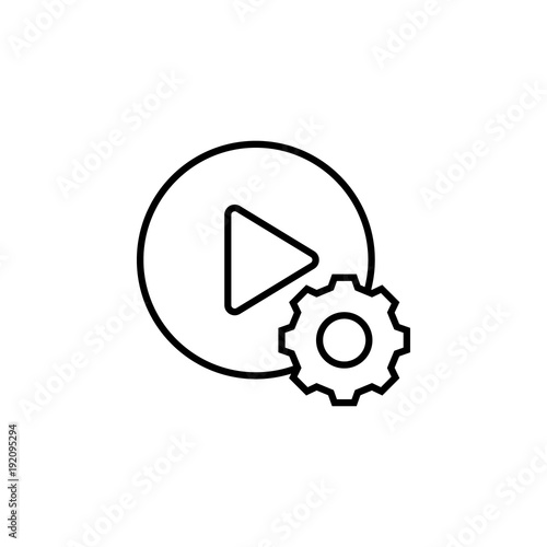 video player setup icon. Element of video player for mobile concept and web apps. Thin line icon for website design and development, app development. Premium icon