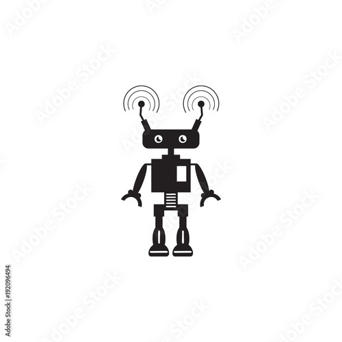 robot with communication icon. Element of robots for advertising signs, mobile concept and web apps. Icon for website design and development, app development. Premium icon