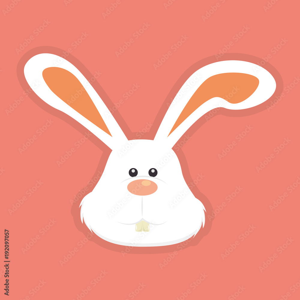 Obraz premium cute rabbit head icon vector illustration design