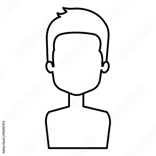 young man shirtless avatar character vector illustration design