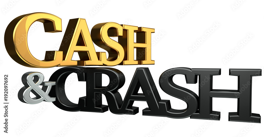Naklejka premium cash and crash 3d rendering