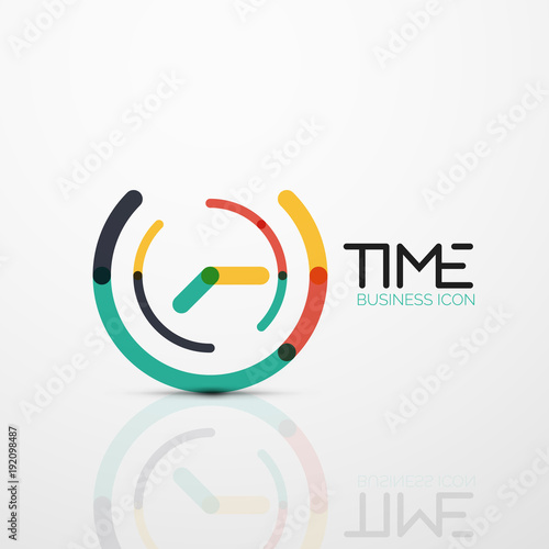 Vector abstract logo idea, time concept or clock business icon