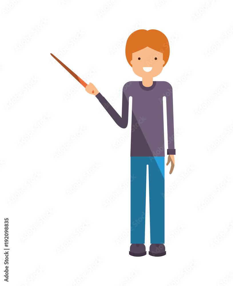 male teacher with pointing stick vector illustration design male teacher with pointing stick vector illustration design