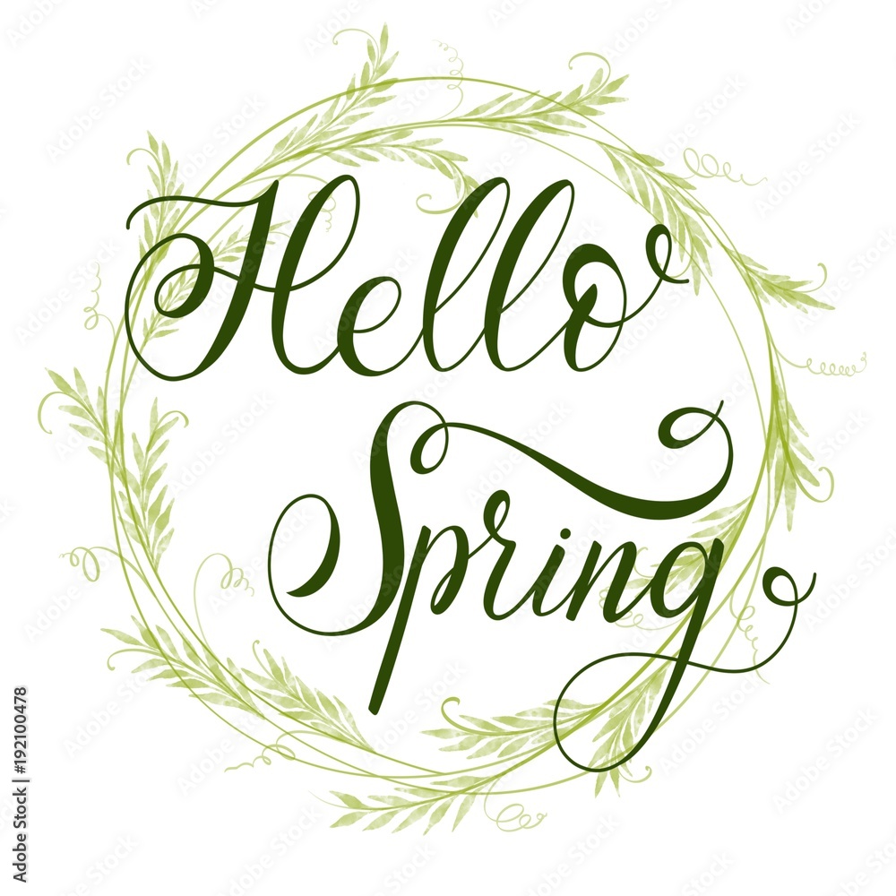 Hello spring lettering. Elements for invitations, posters, greeting cards. Hello spring lettering. Elements for invitations, posters, greeting cards.
