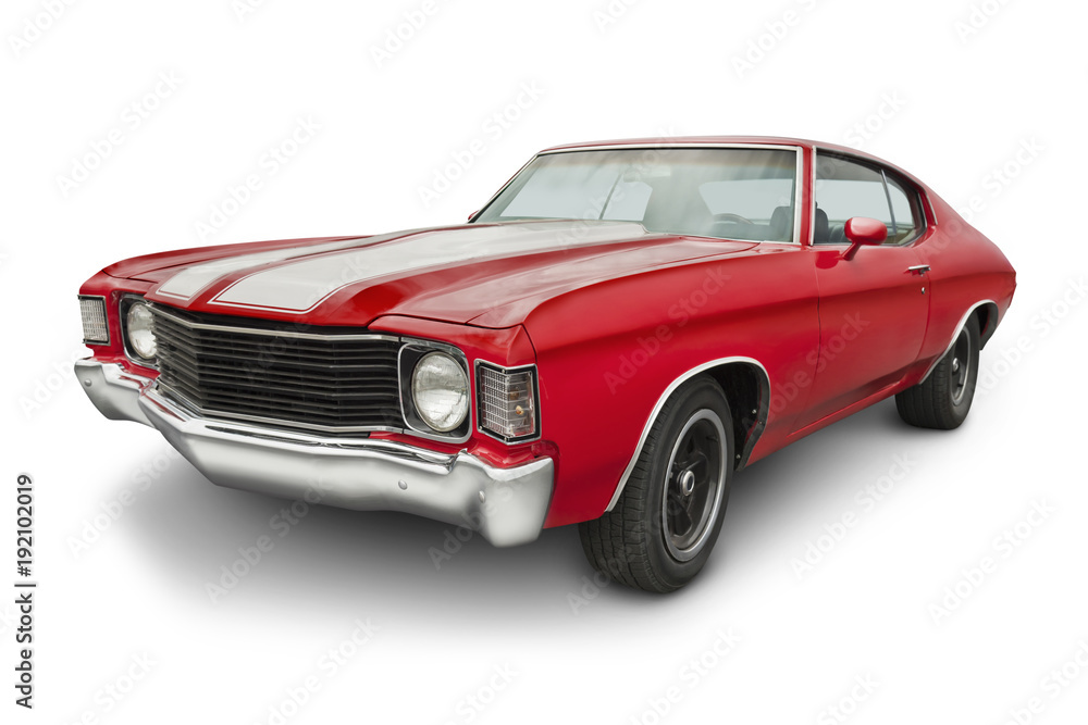 Naklejka premium Czerwony 1970 Muscle Car