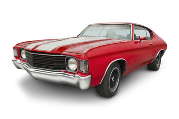 Fotobehang Snelle auto Rode muscle car uit 1970  © 6th Gear